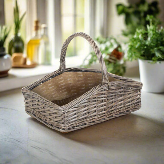 Large Slope-Sided Hessian Lined Gardening Trug