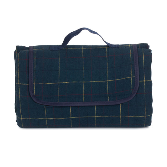 Luxury Blue Tweed Picnic Blanket