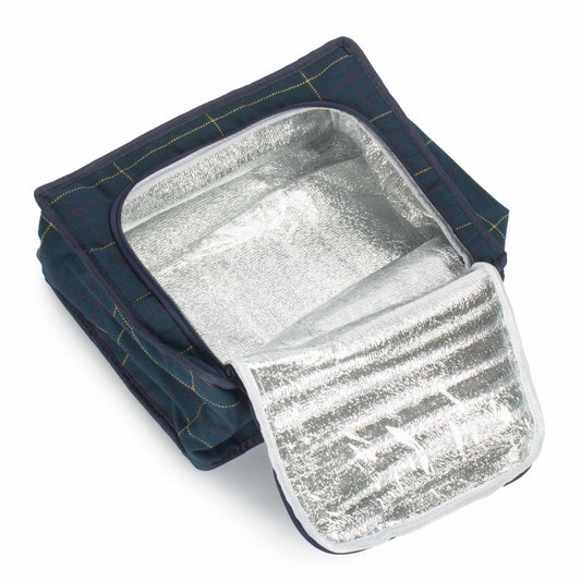 Blue Tweed Insulated Lunch and Picnic Cooler Bag