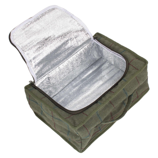 Green Tweed Insulated Lunch and Picnic Cooler Bag