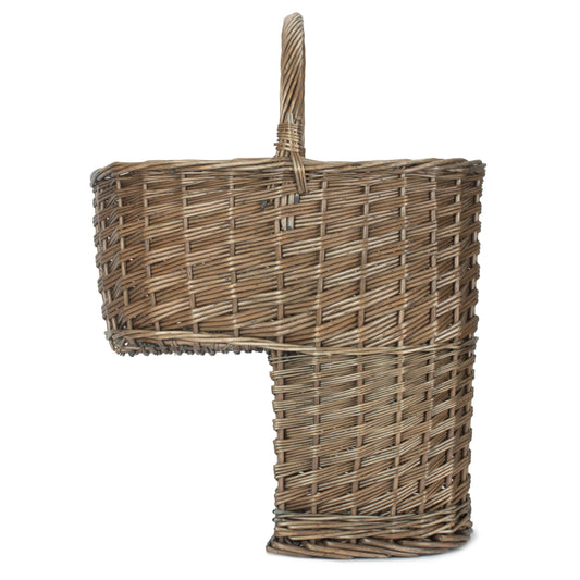 Antique Wash Willow Stairs Basket