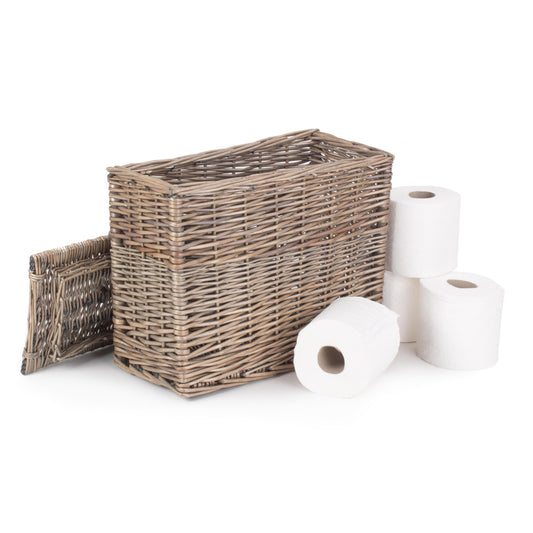 Rectangular Toilet and Bathroom Tidy Lidded Basket