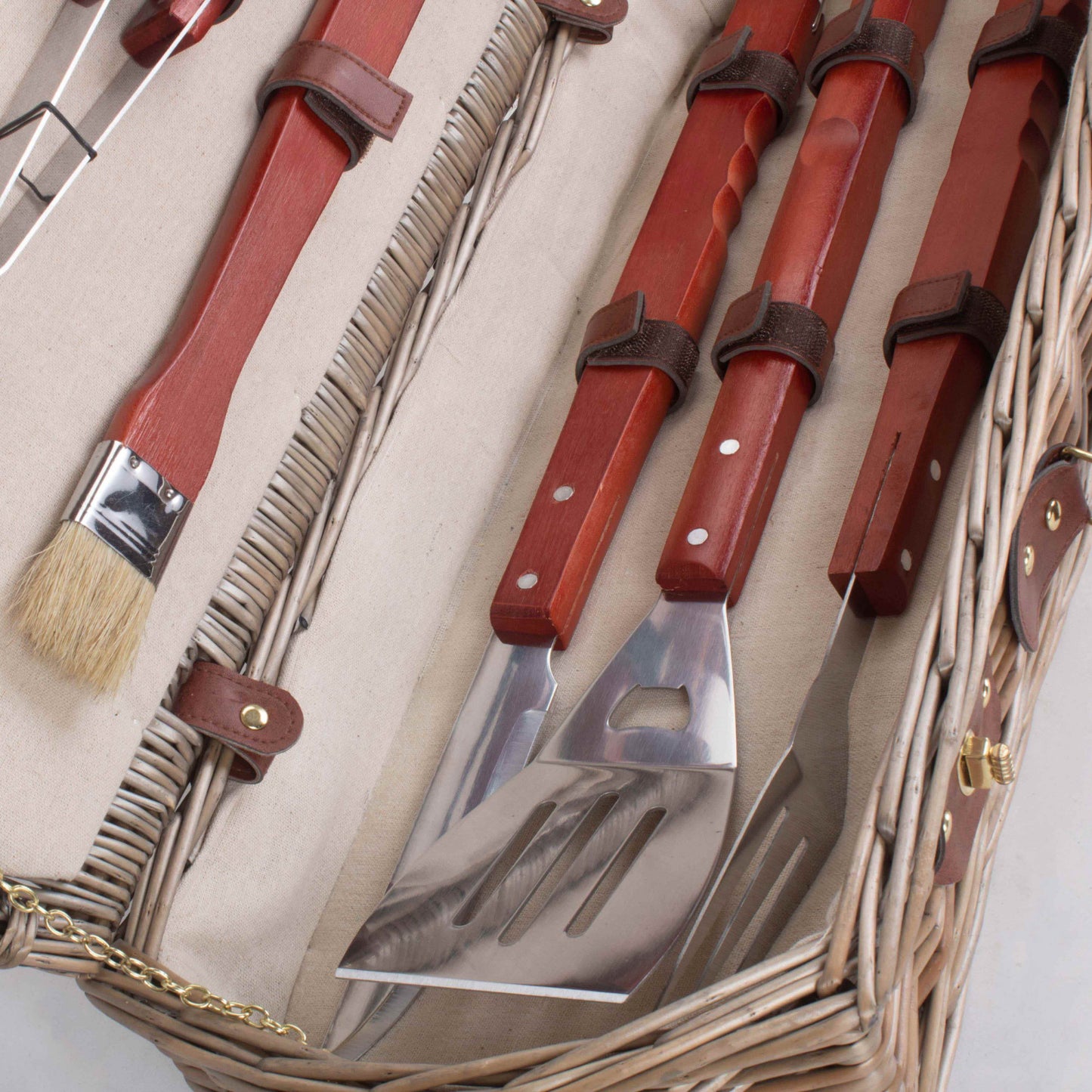 Barbeque Tools in Willow Basket Set