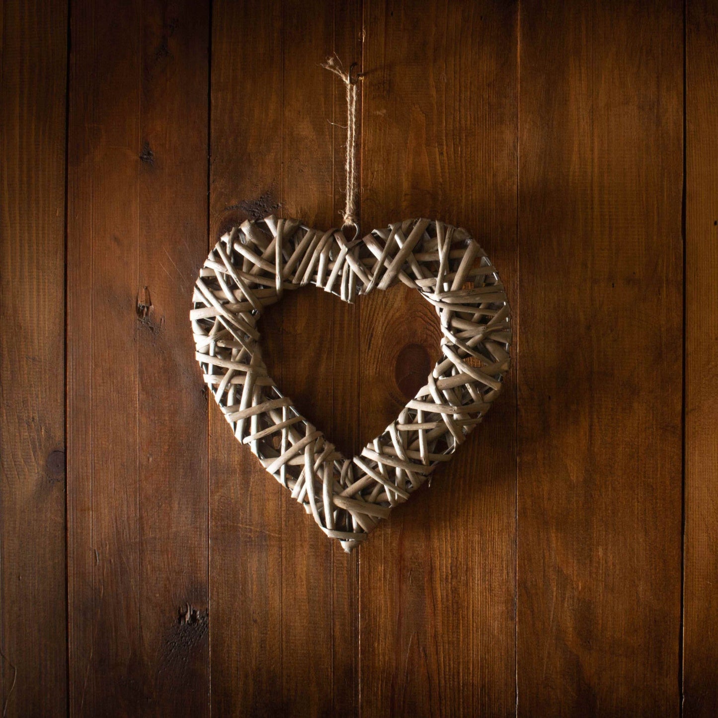 Flat Open Heart Willow Wreath - Medium