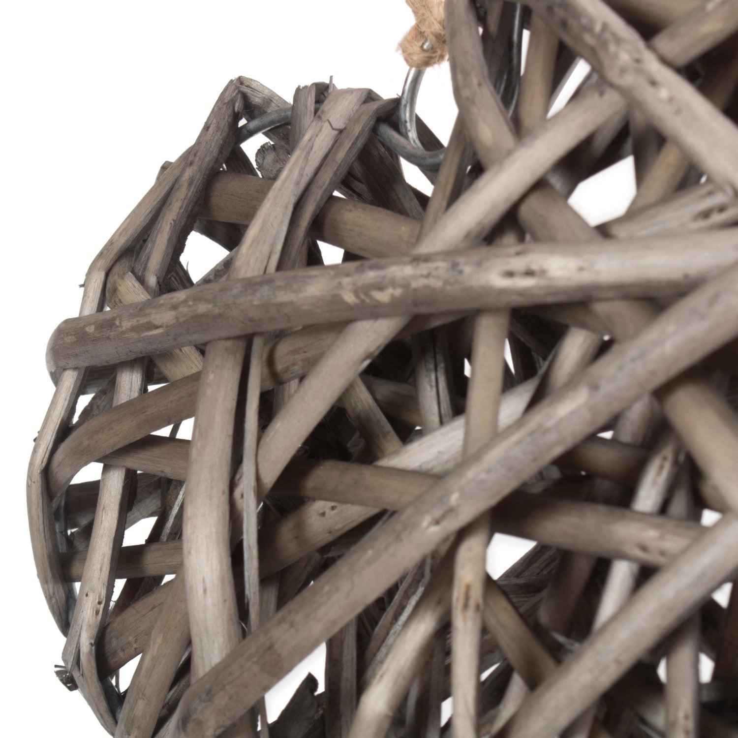 Full Antique Wash Willow Heart Wreath - Medium
