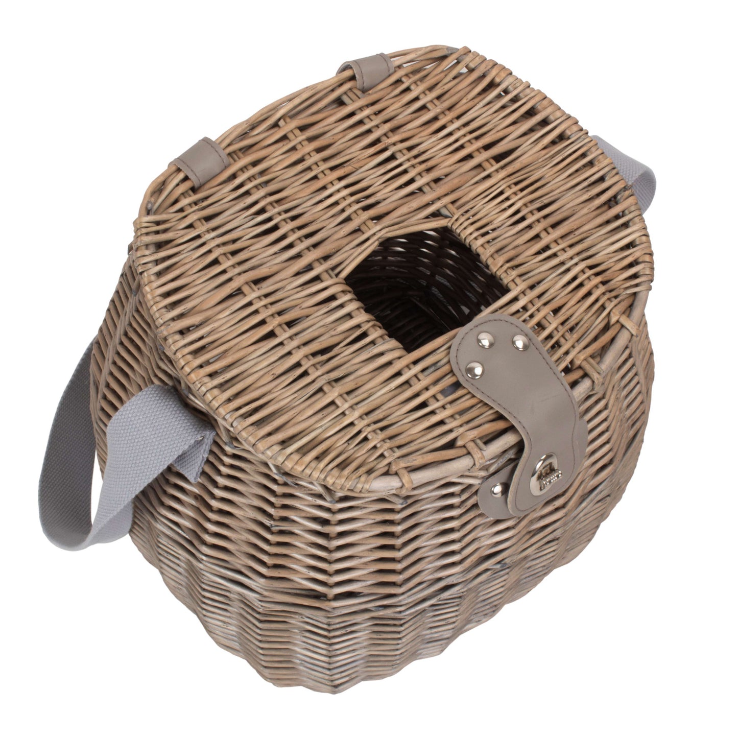 Antique Wash Willow Fishing Creel Picnic Basket