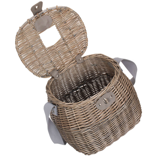 Antique Wash Willow Fishing Creel Picnic Basket