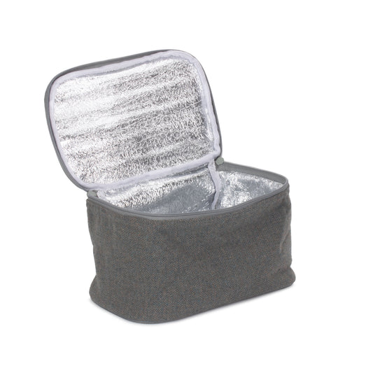 Grey Tweed Insulated Lunch and Picnic Cooler Bag