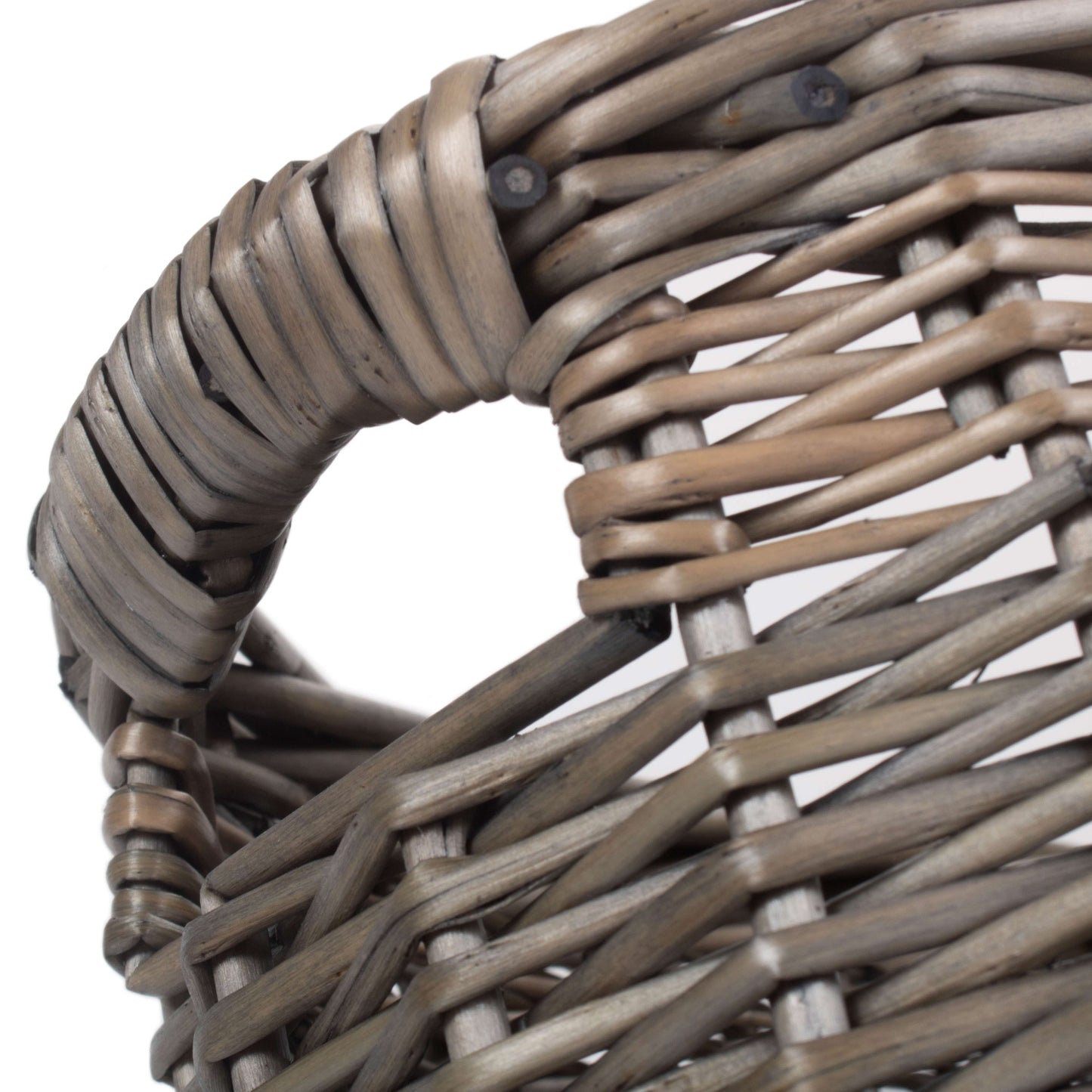 Antique Wash Willow Oval Toilet and Bathroom Organiser Basket
