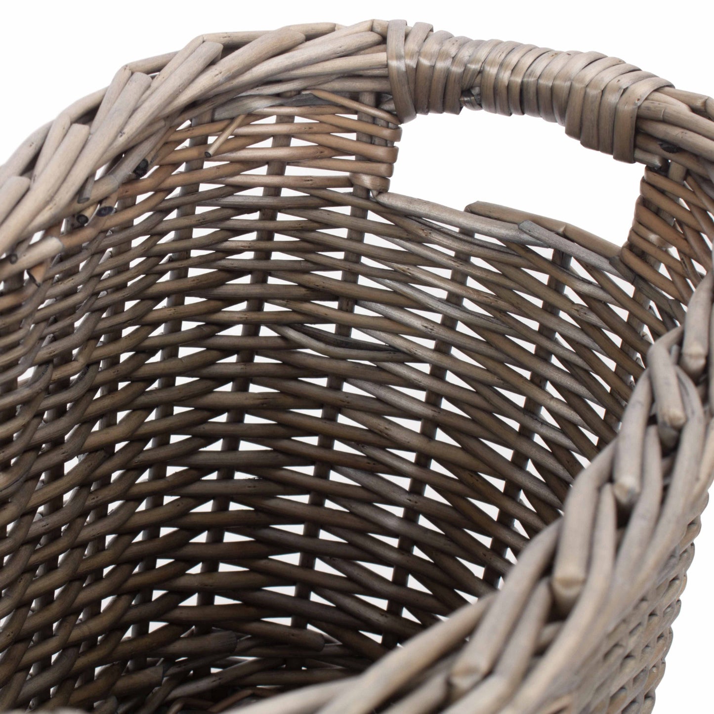 Antique Wash Willow Oval Toilet and Bathroom Organiser Basket
