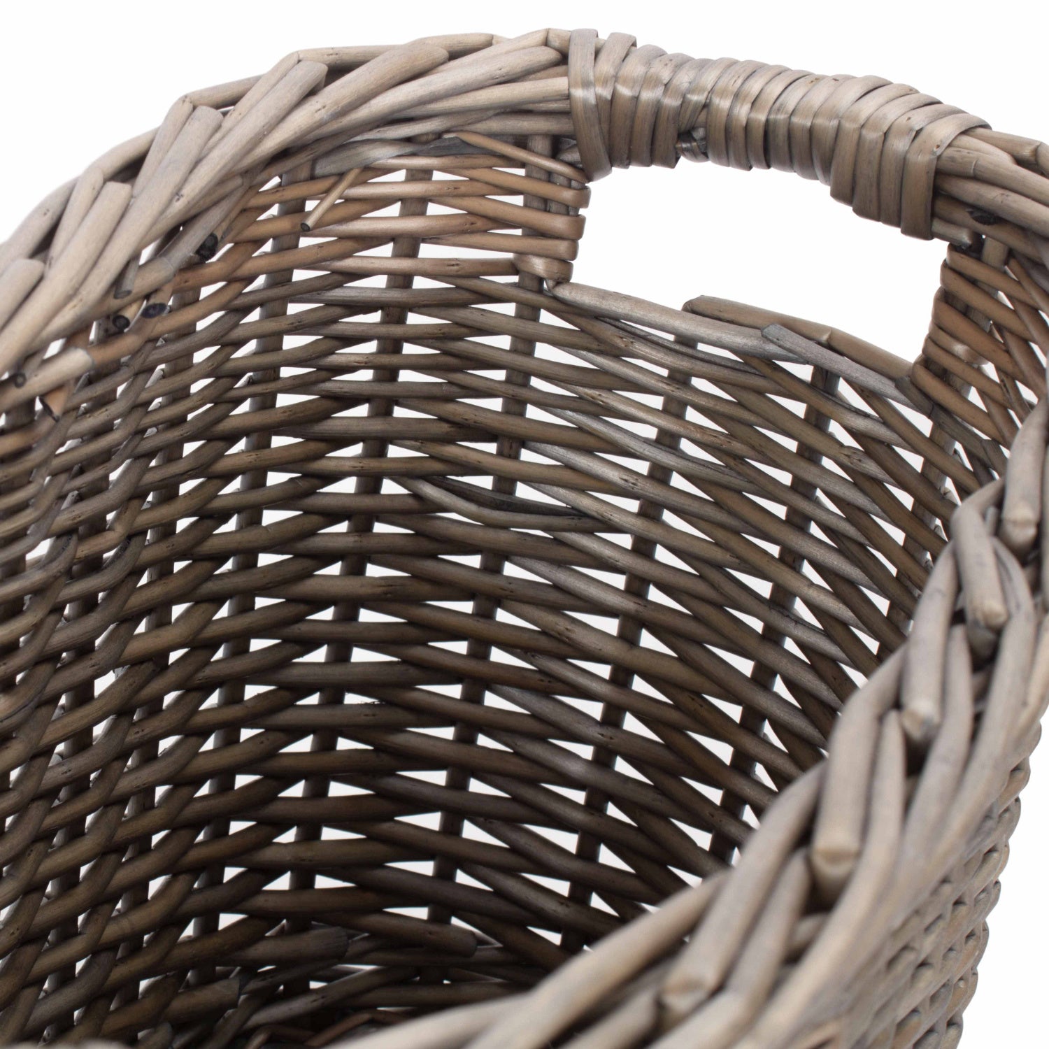 Antique Wash Willow Oval Toilet and Bathroom Organiser Basket