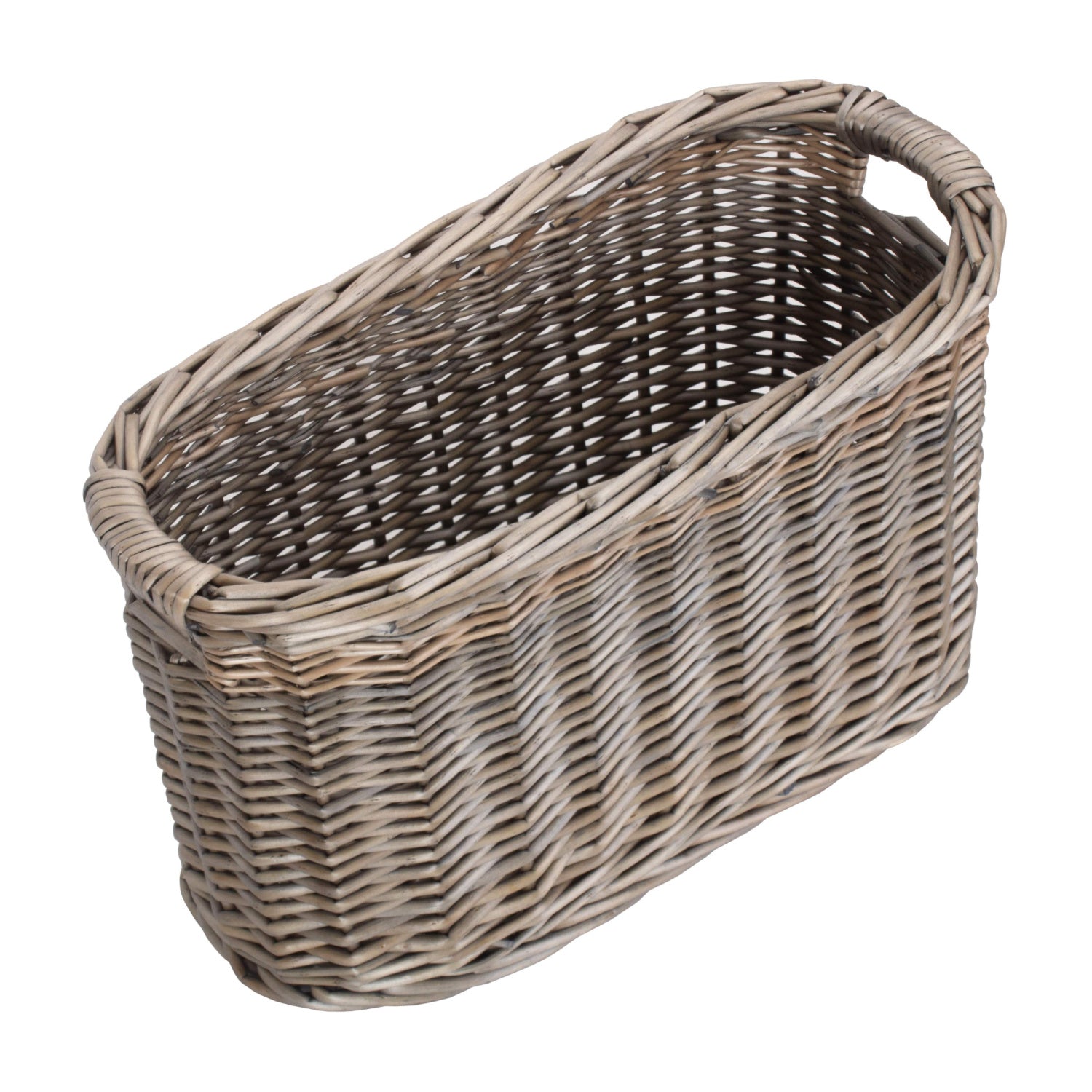 Antique Wash Willow Oval Toilet and Bathroom Organiser Basket