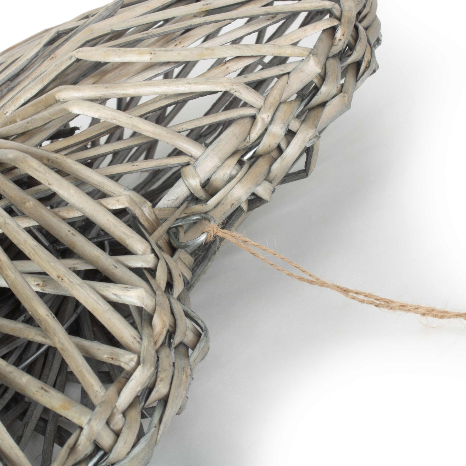 Grey Willow Heart Wreath - Medium
