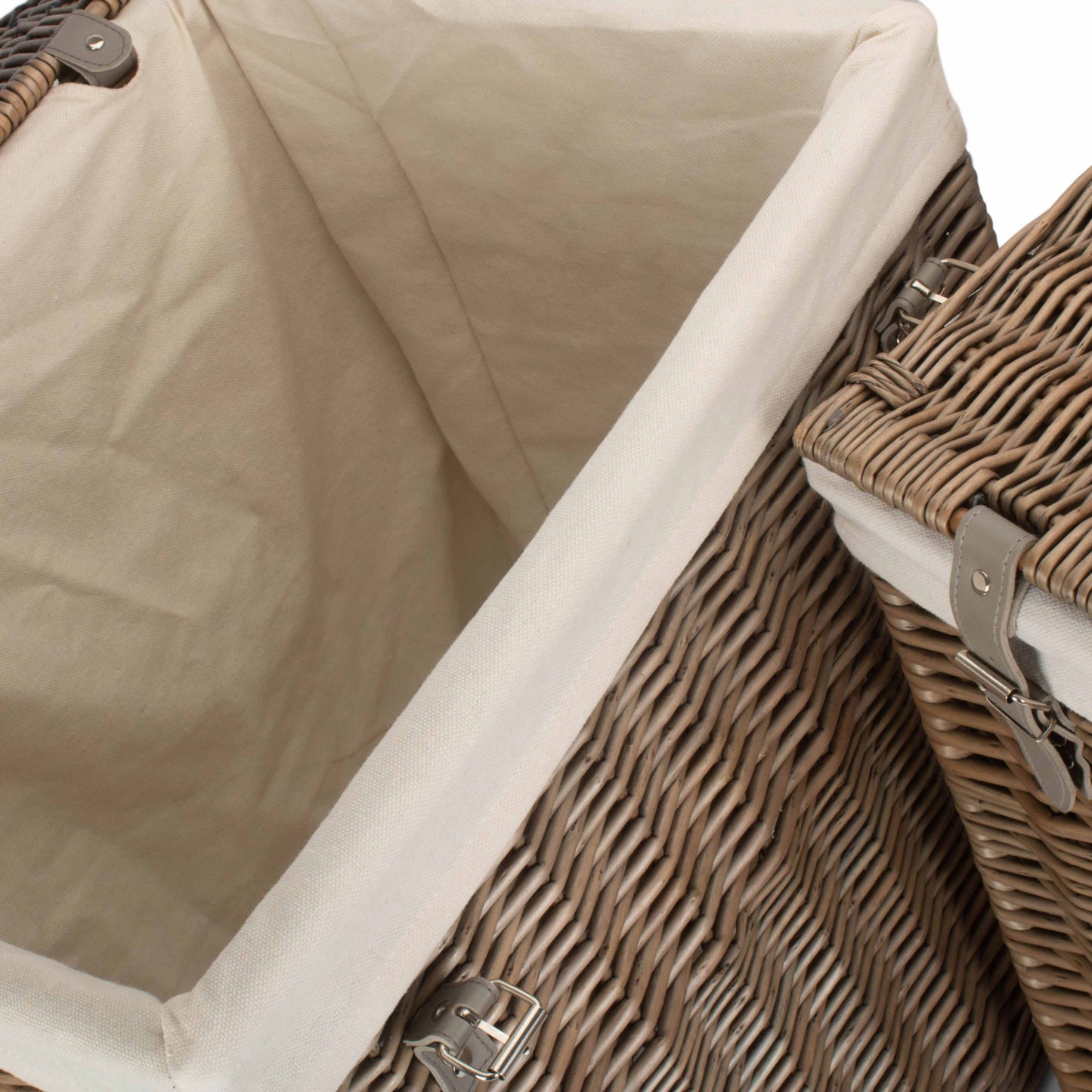 Boutique Antique Wash Willow Storage Laundry Hamper with Lining Set 2