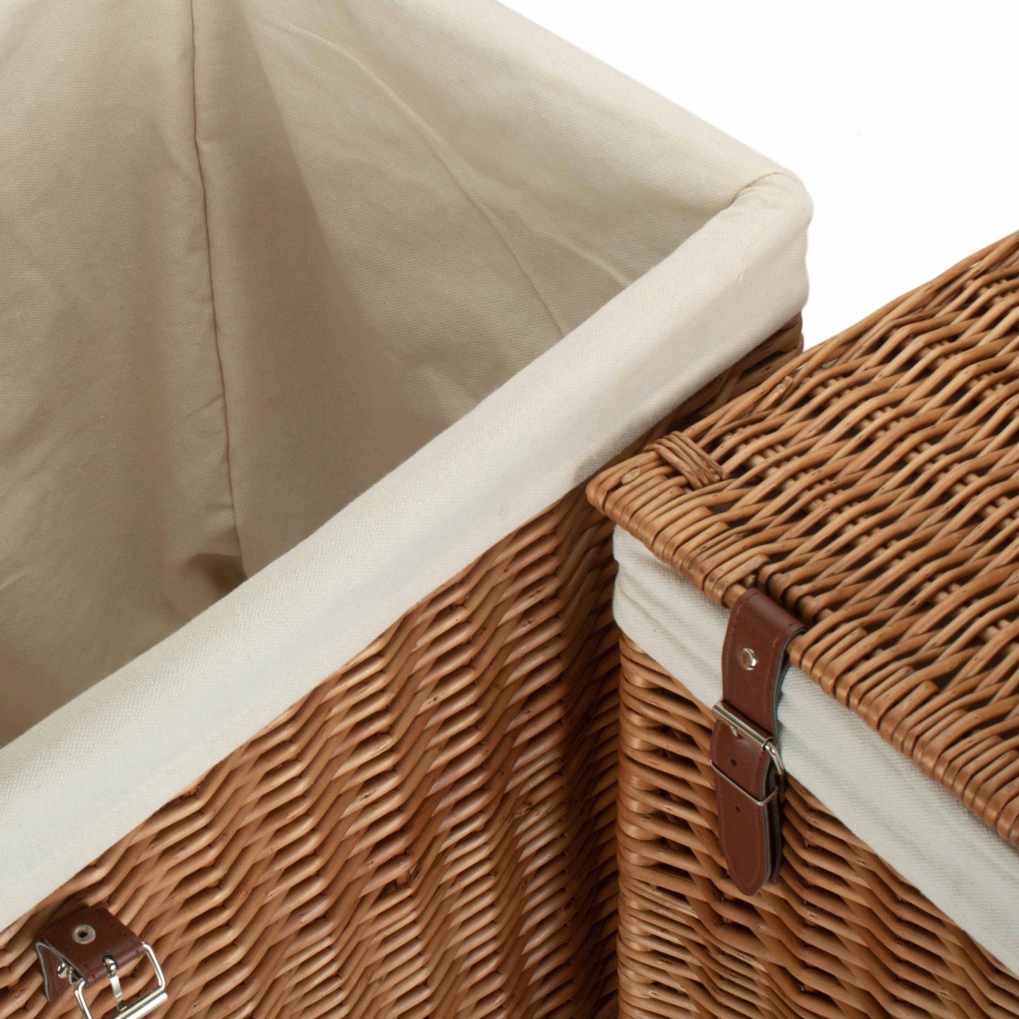 Boutique Double Steamed Willow Laundry Hamper With Lining Set 2