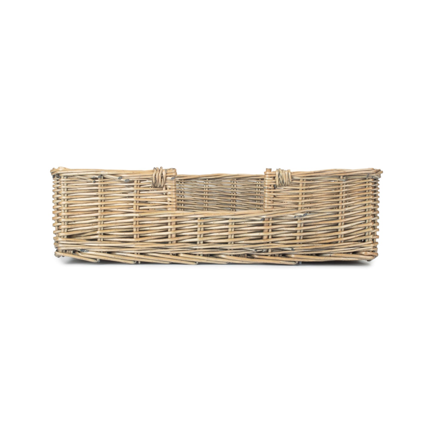 Small Rectangular Willow Dog Pet Bed with Cushion