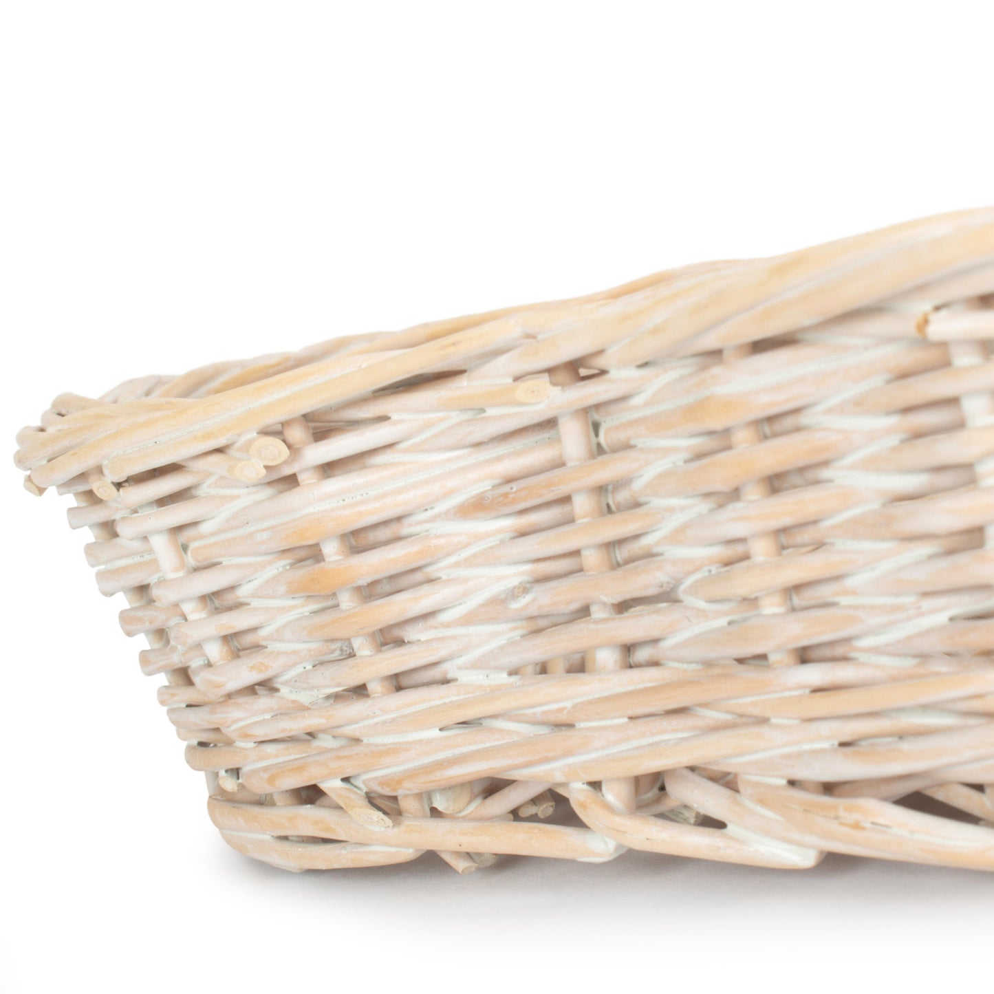 Small White Wash Heart Shaped Tray Basket