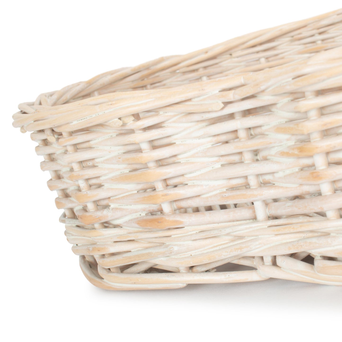 Medium White Wash Heart Shaped Tray Basket