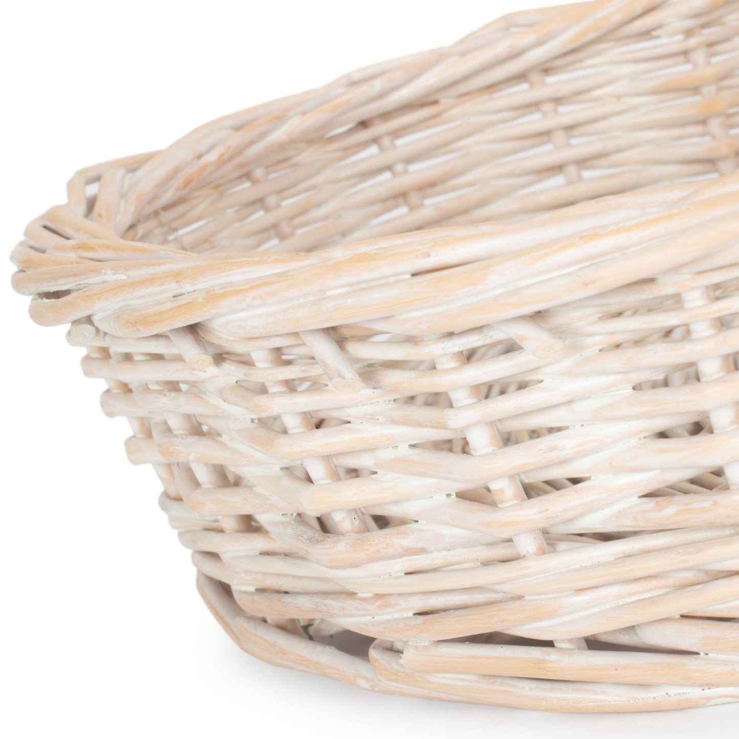 Large White Wash Heart Shaped Tray Basket