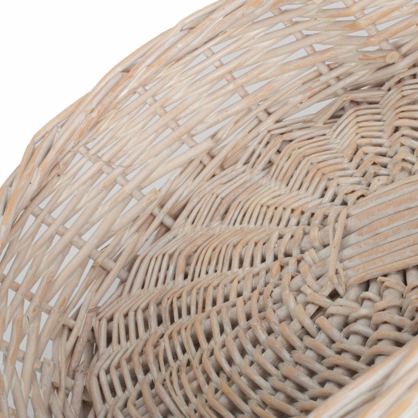 Large White Wash Heart Shaped Tray Basket