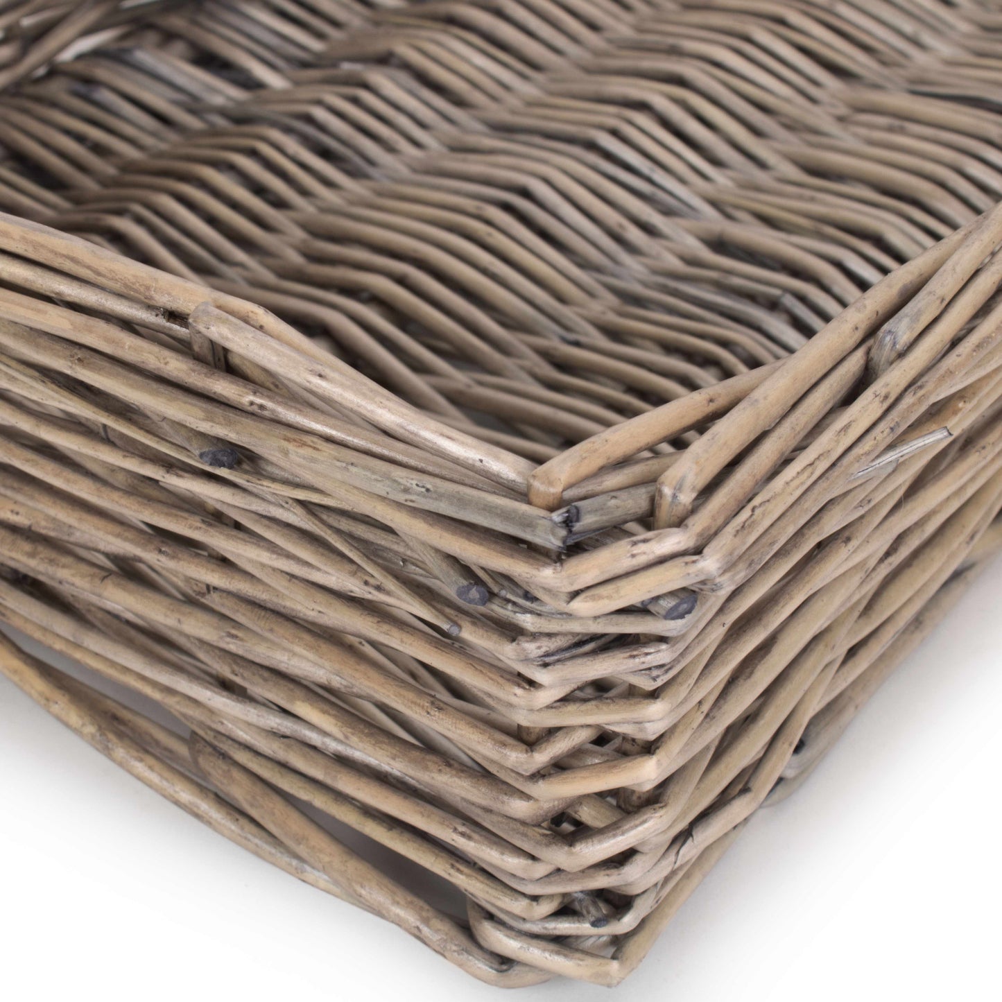 Small Antique Wash Straight-Sided Tray Basket