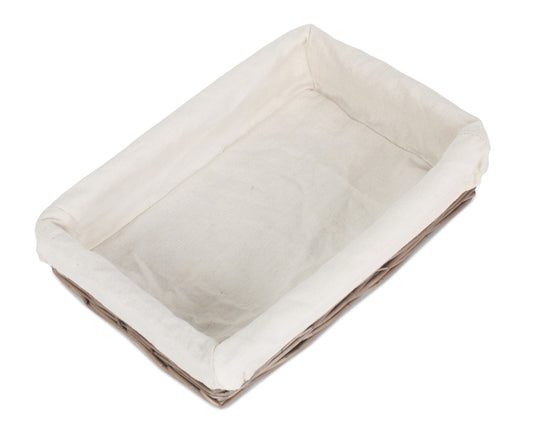 Small Lined Antique Wash Straight Sided Tray Basket