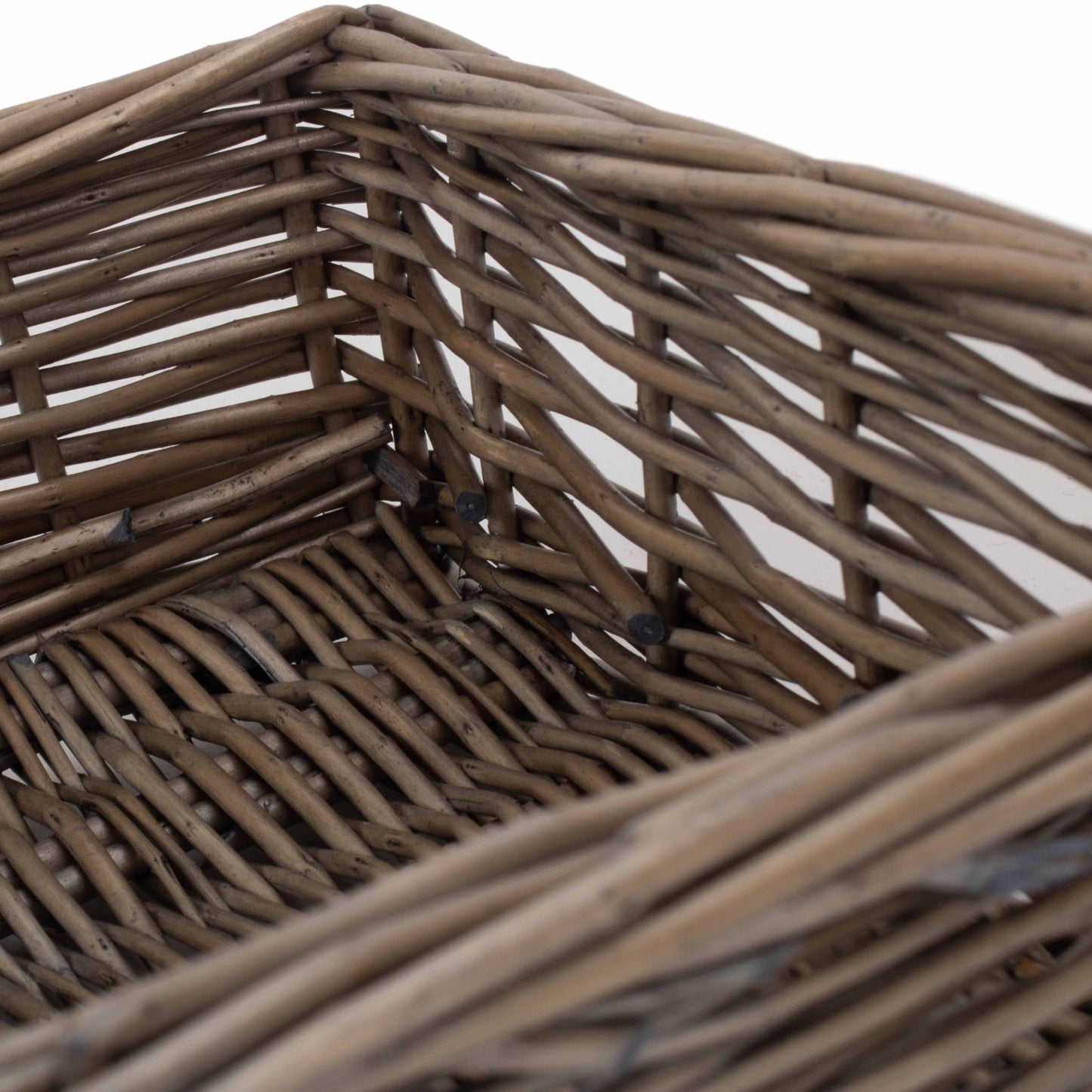 Medium Antique Wash Straight-Sided Tray Basket