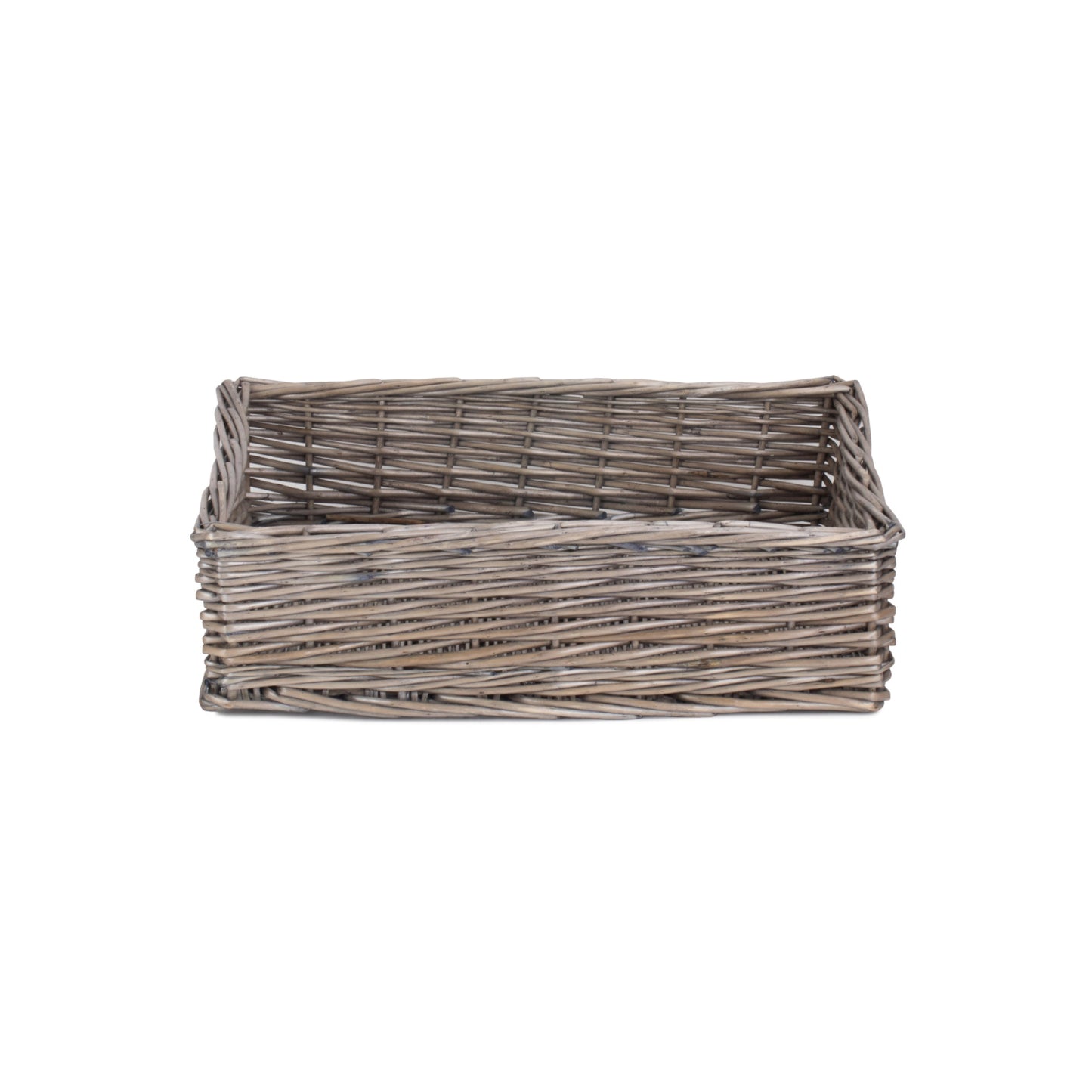 Large Antique Wash Straight-Sided Tray Basket