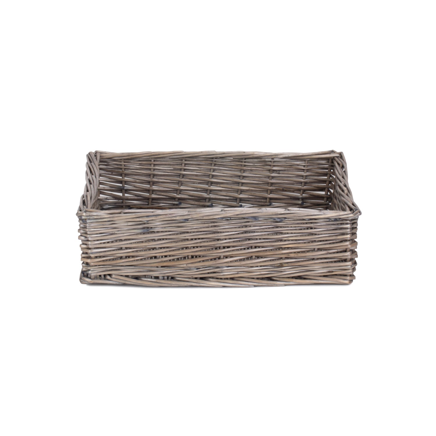 Large Antique Wash Straight-Sided Tray Basket