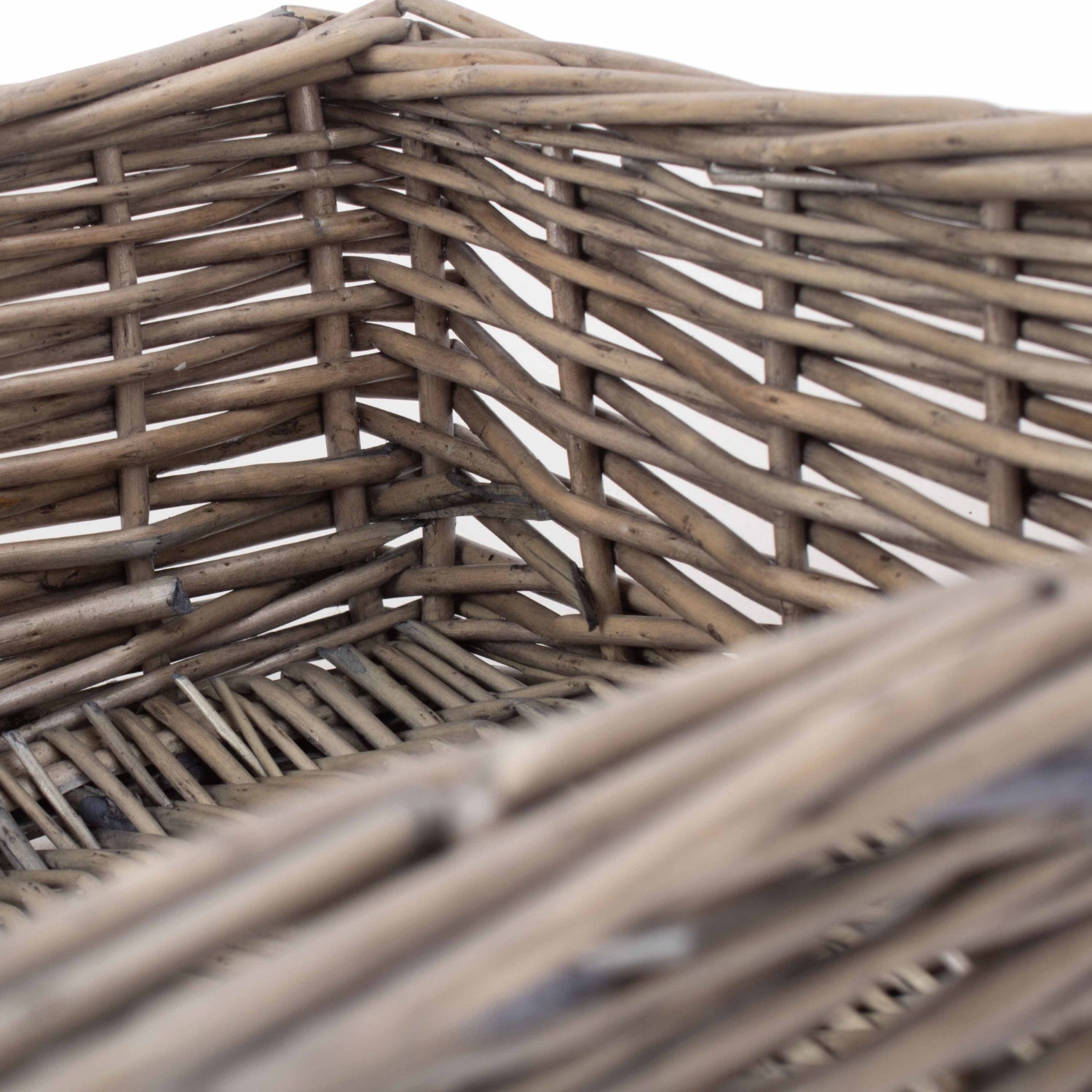 Large Antique Wash Straight-Sided Tray Basket