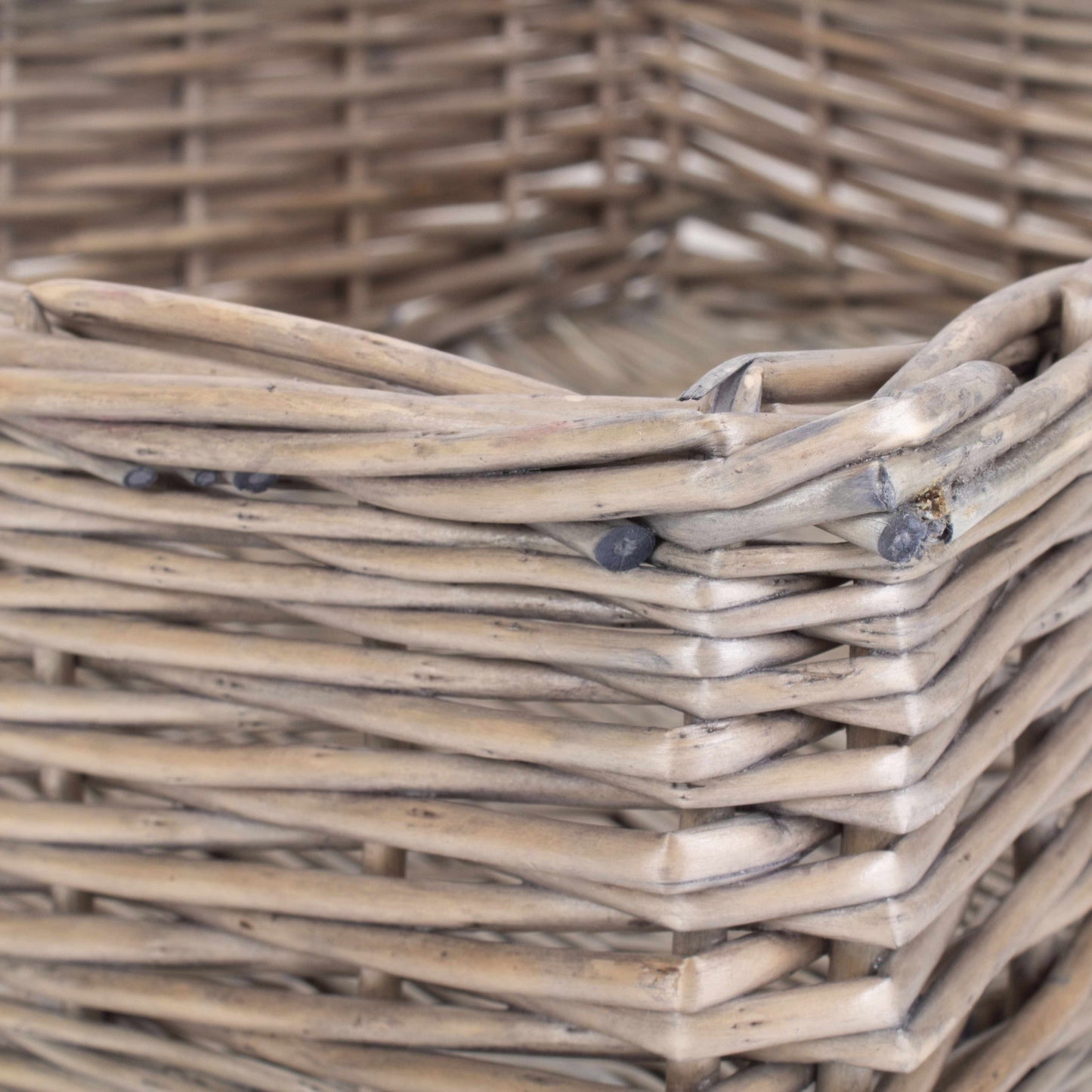 Large Antique Wash Straight-Sided Tray Basket