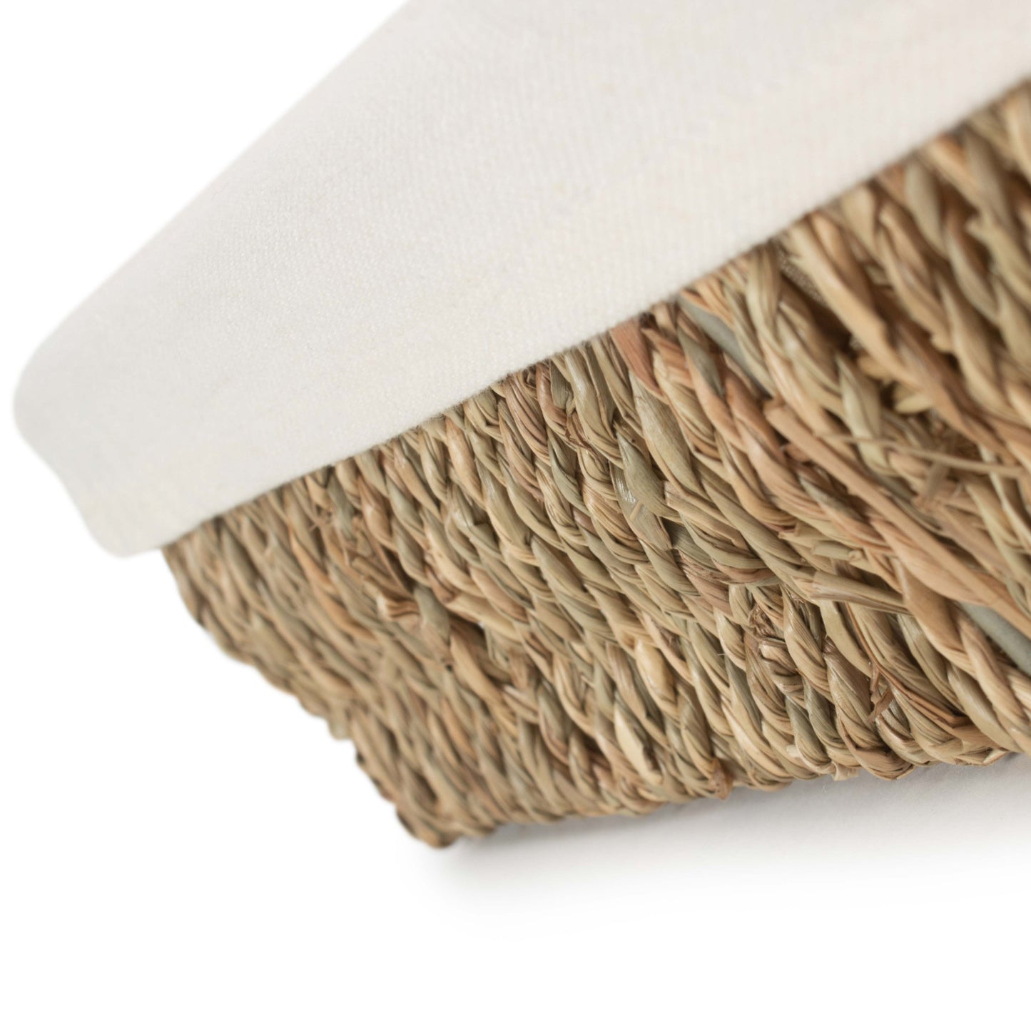 Medium Lined Rectangular Seagrass Tray Basket