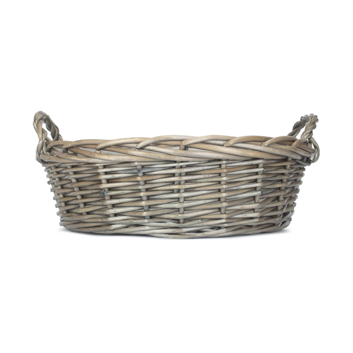 Large Round Antique Wash Display Tray Basket With Plastic Lining