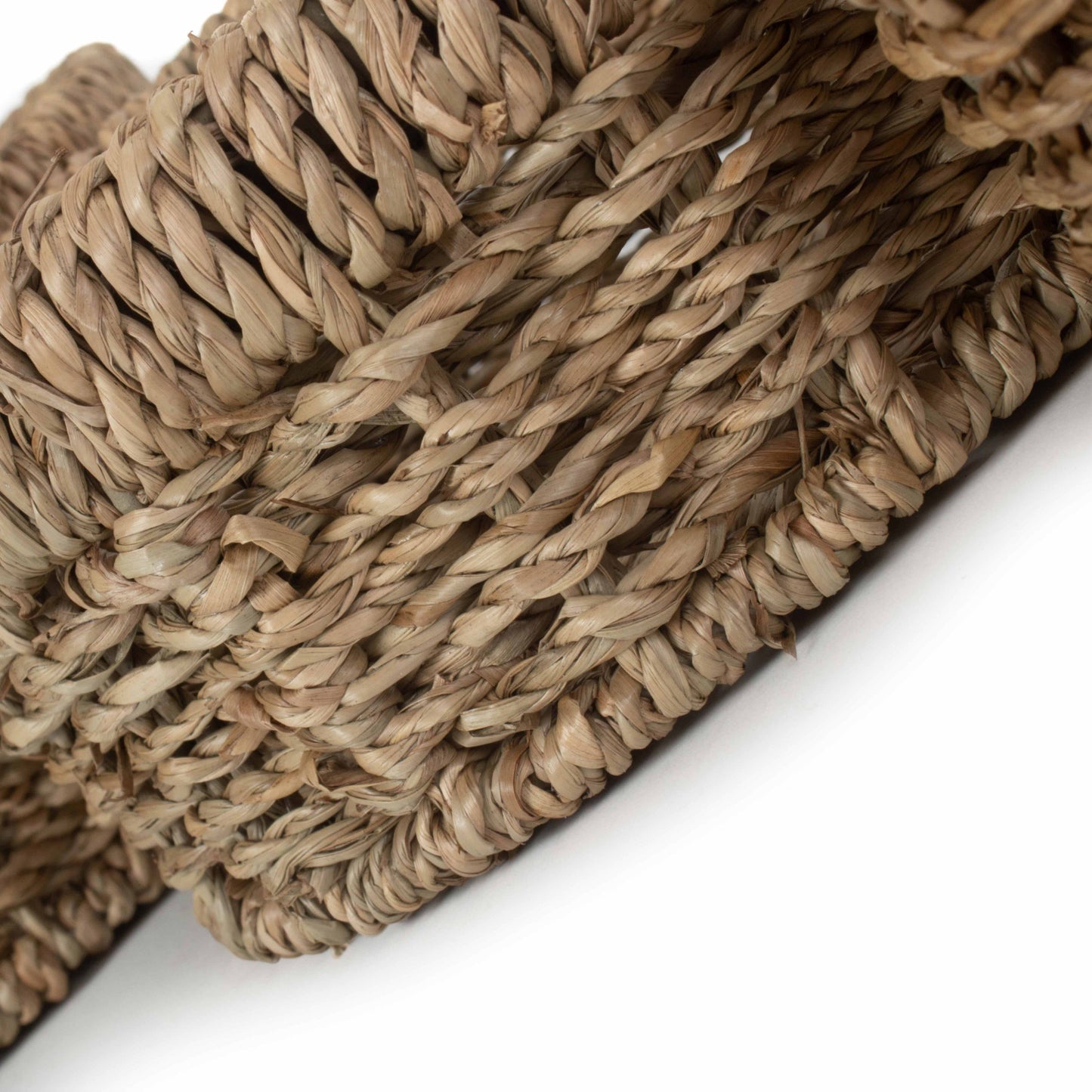 Round Seagrass Small Tray Baskets Set 3