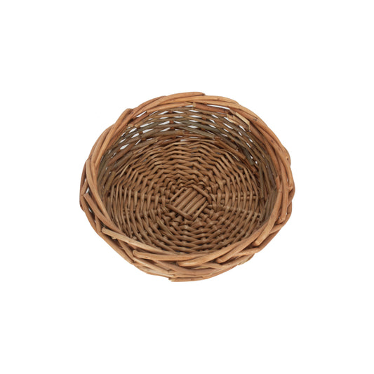Small Unpeeled Willow Round Tray Basket