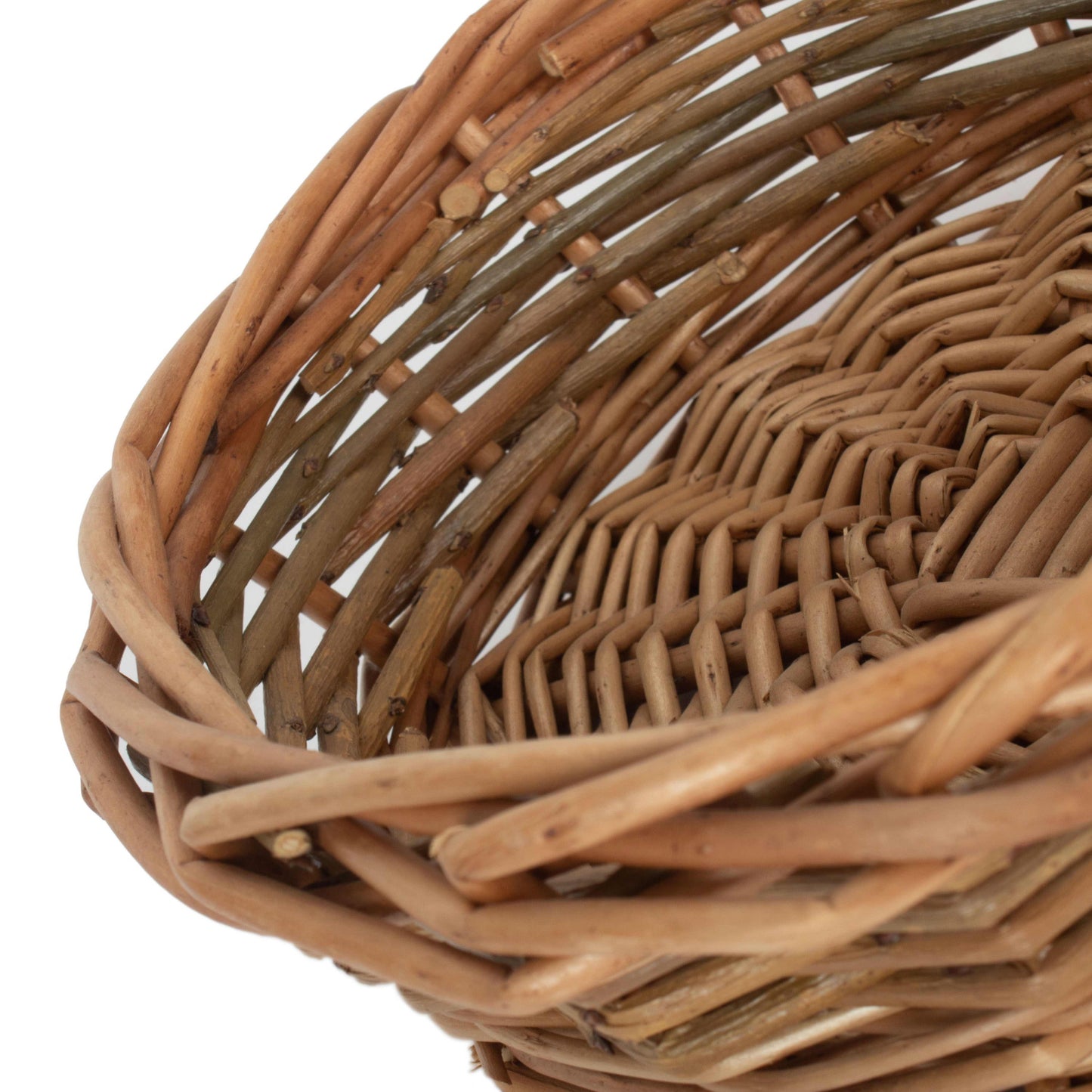 Small Unpeeled Willow Round Tray Basket