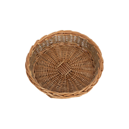 Large Unpeeled Willow Round Tray Basket