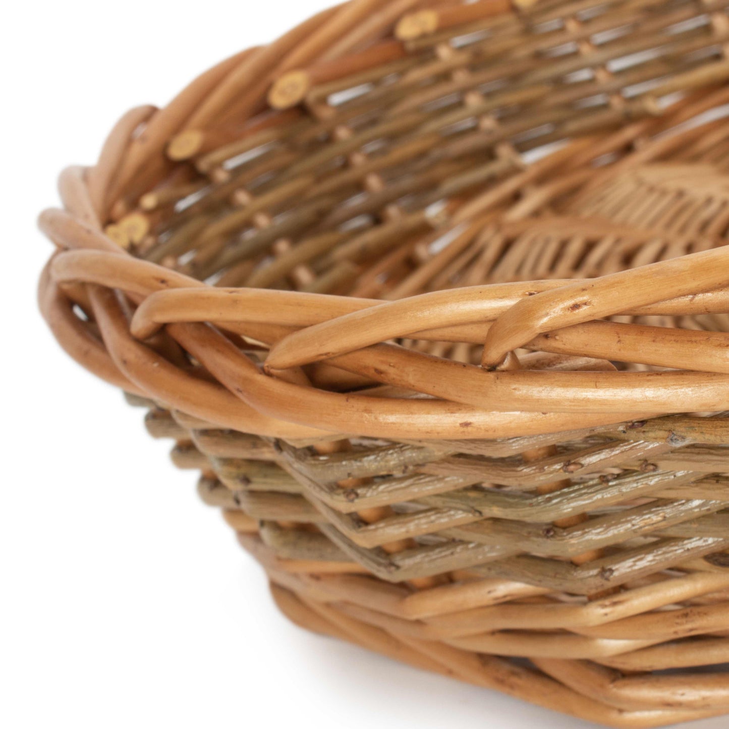 Large Unpeeled Willow Round Tray Basket