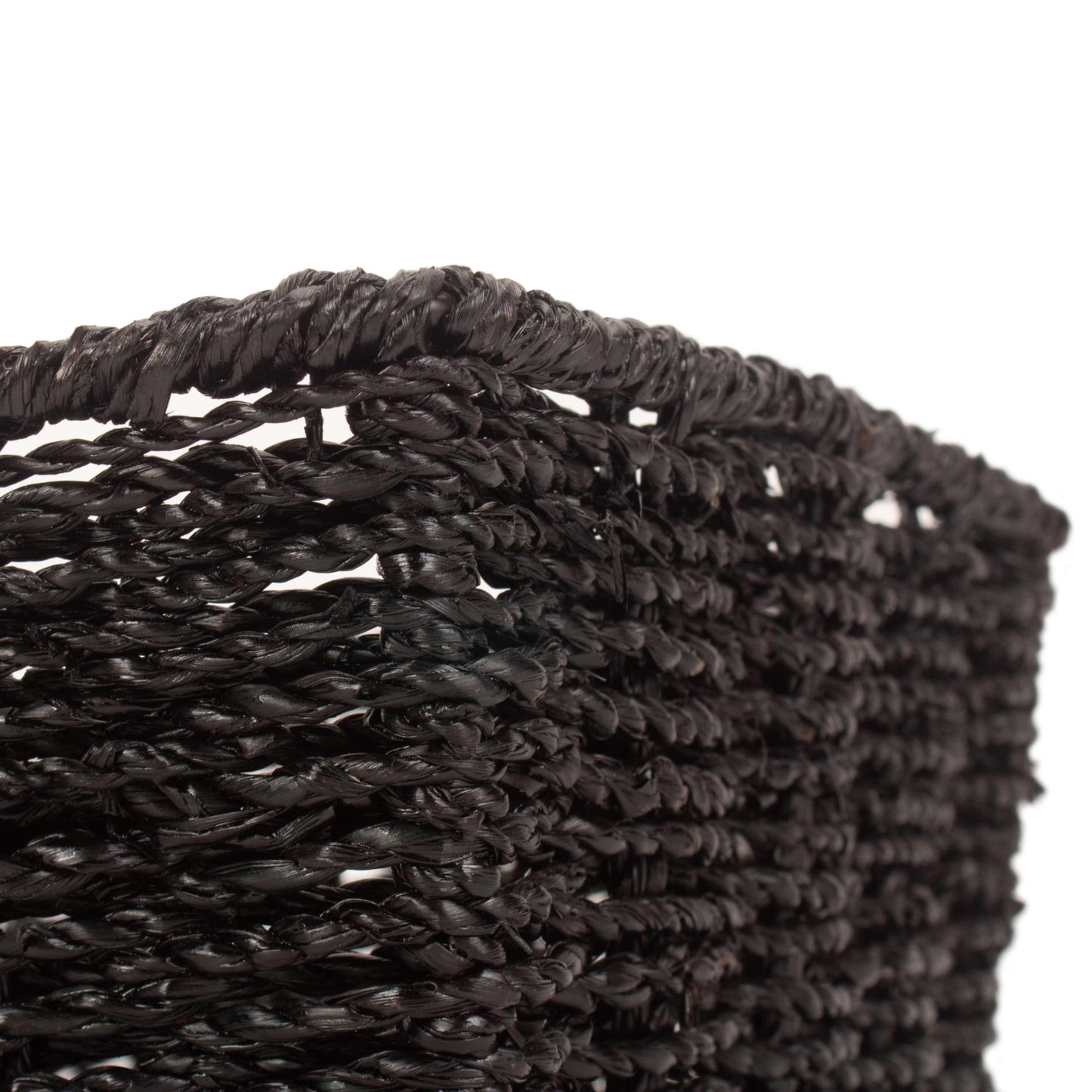 Medium Black Paper Rope Tray Basket