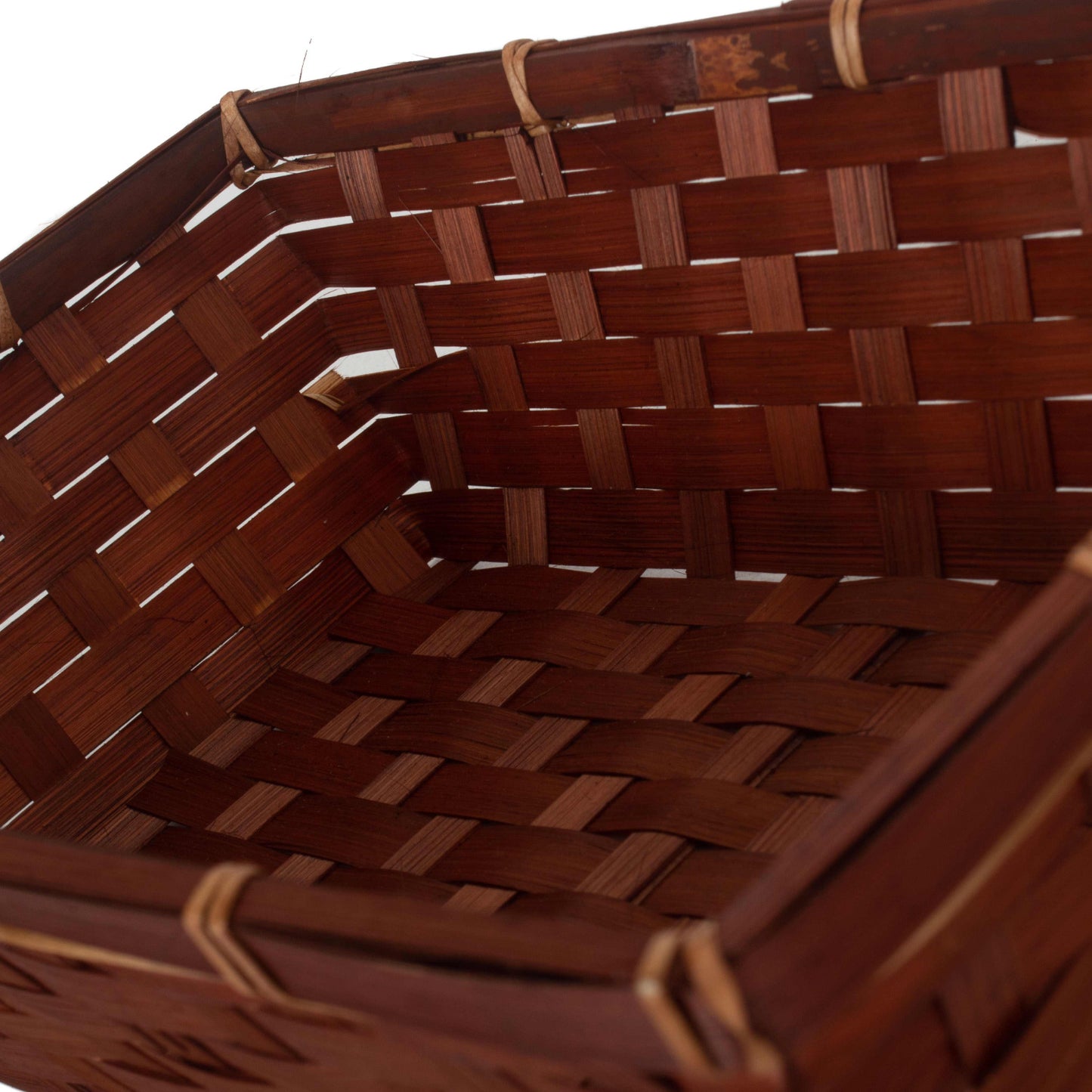 Small Dark Brown Woven Bamboo Packing Tray