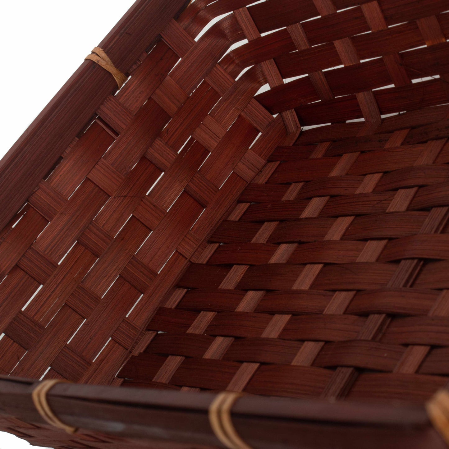 Large Dark Brown Woven Bamboo Packing Tray