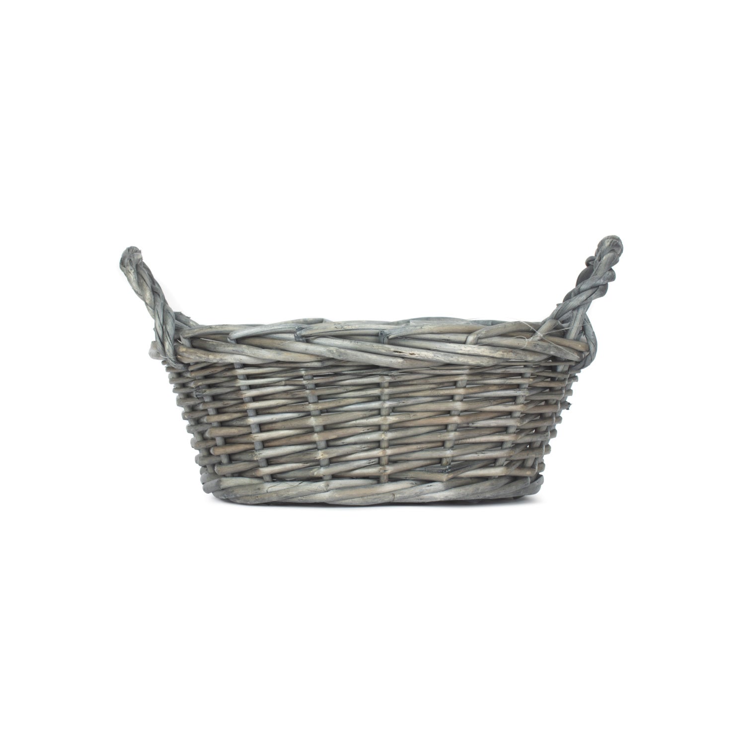 Small Round Antique Wash Display Tray Basket With Plastic Lining