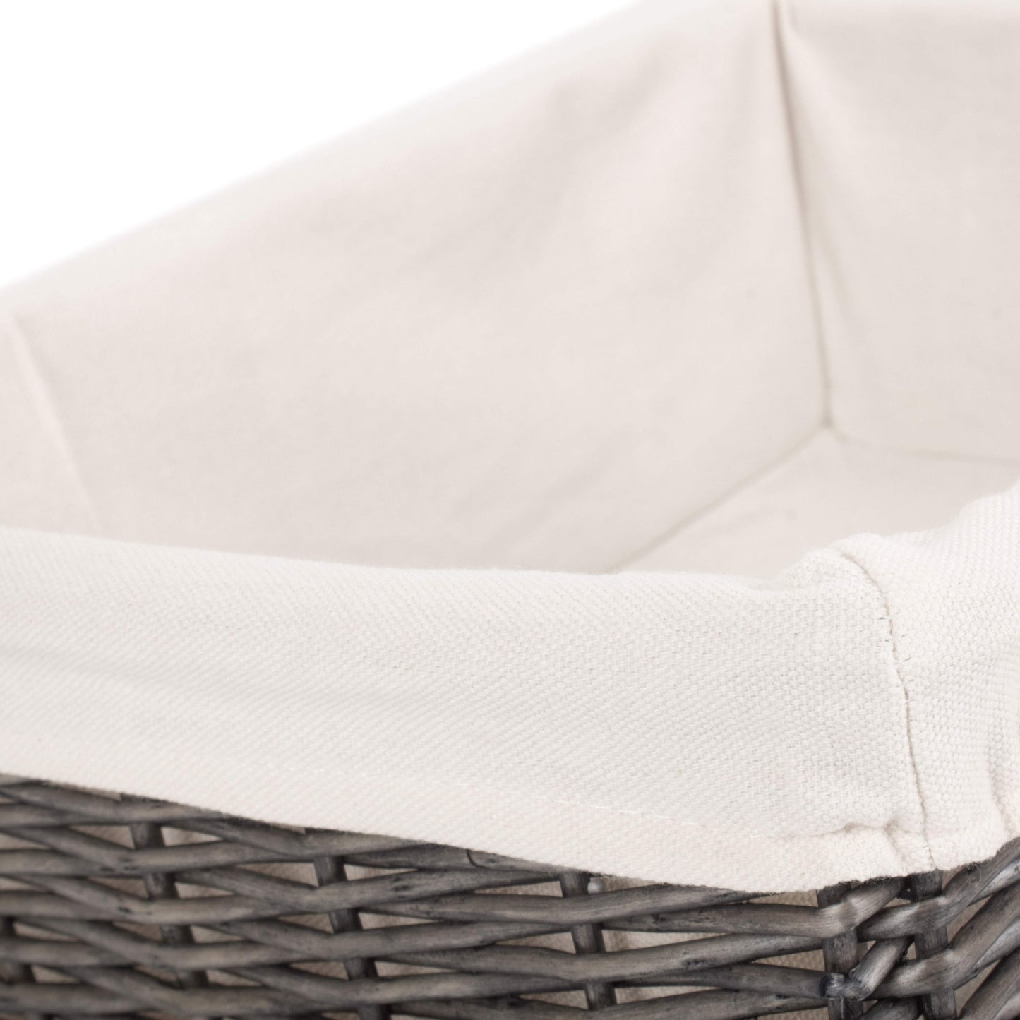 Large Antique Wash Willow Tray Basket with Lining