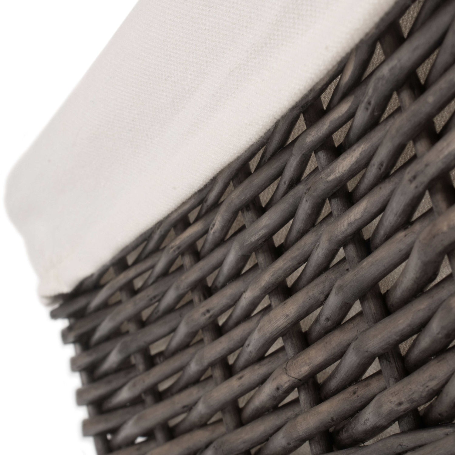 Extra Large Antique Wash Willow Tray Basket with White Lining