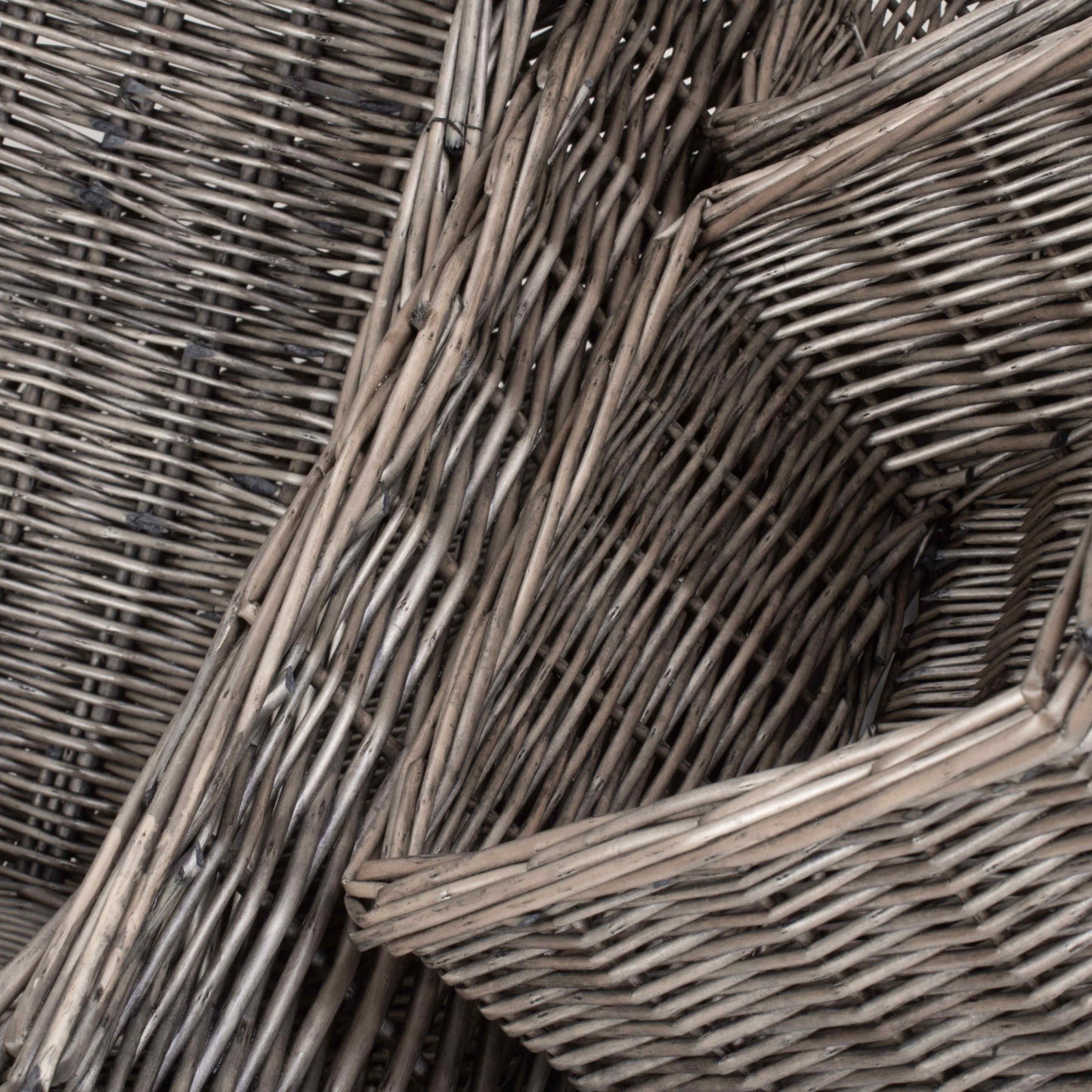 Antique Wash Willow Tray Baskets Set 4