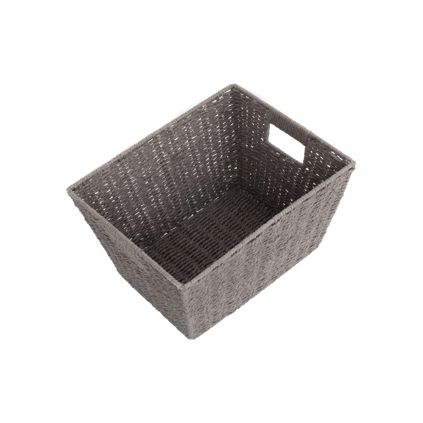 Deep Grey Paper Rope Tray Basket - Small