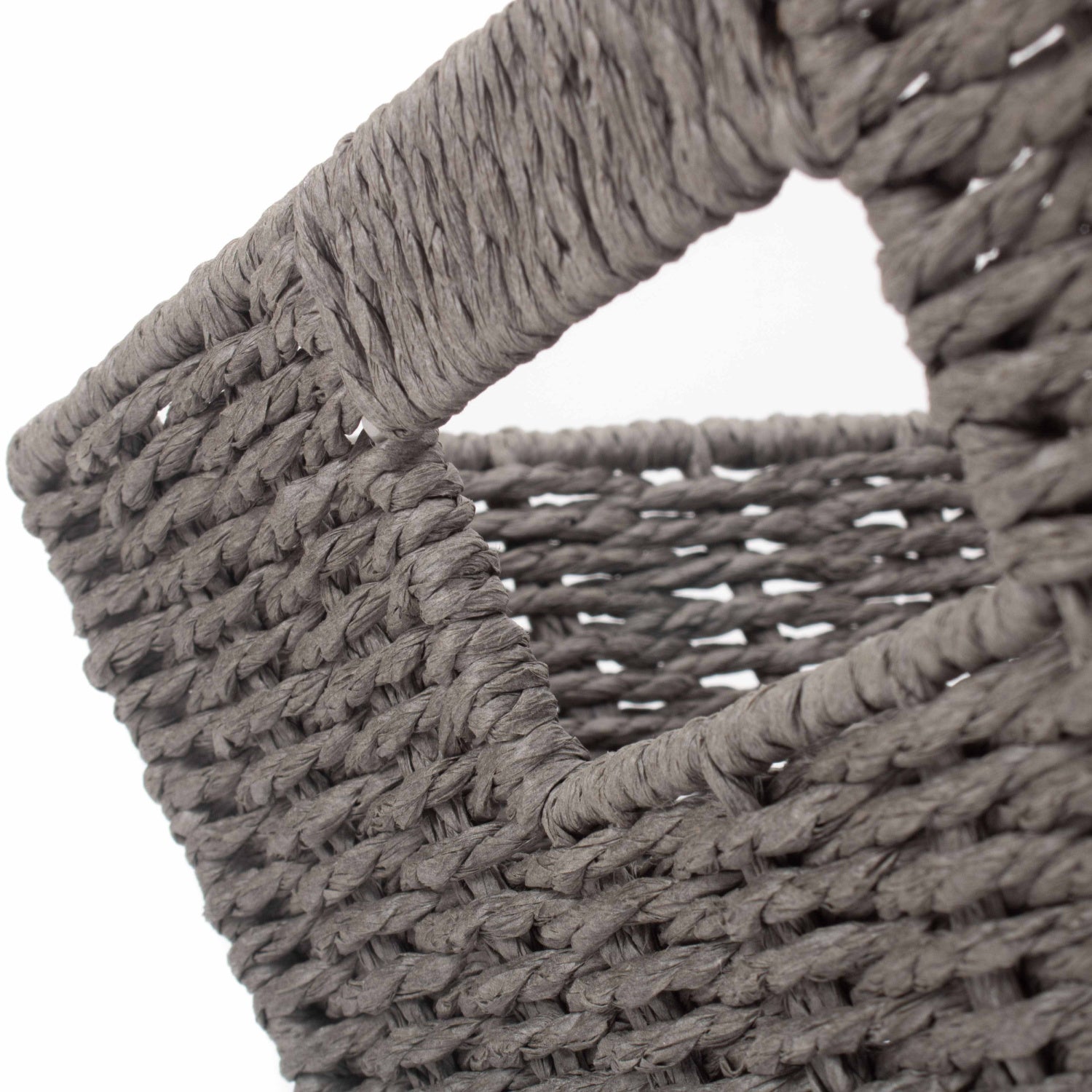 Deep Grey Paper Rope Tray Basket - Small