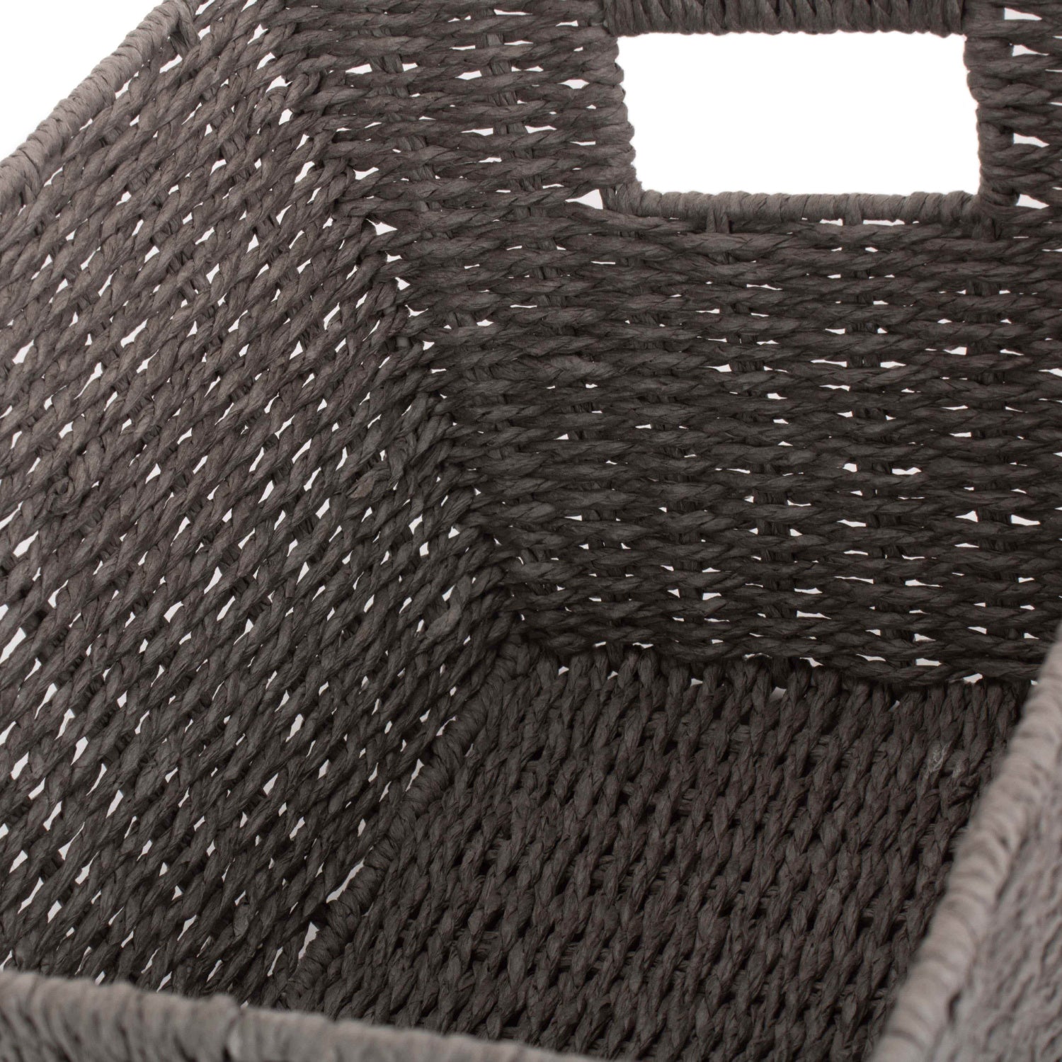 Deep Grey Paper Rope Tray Basket - Small