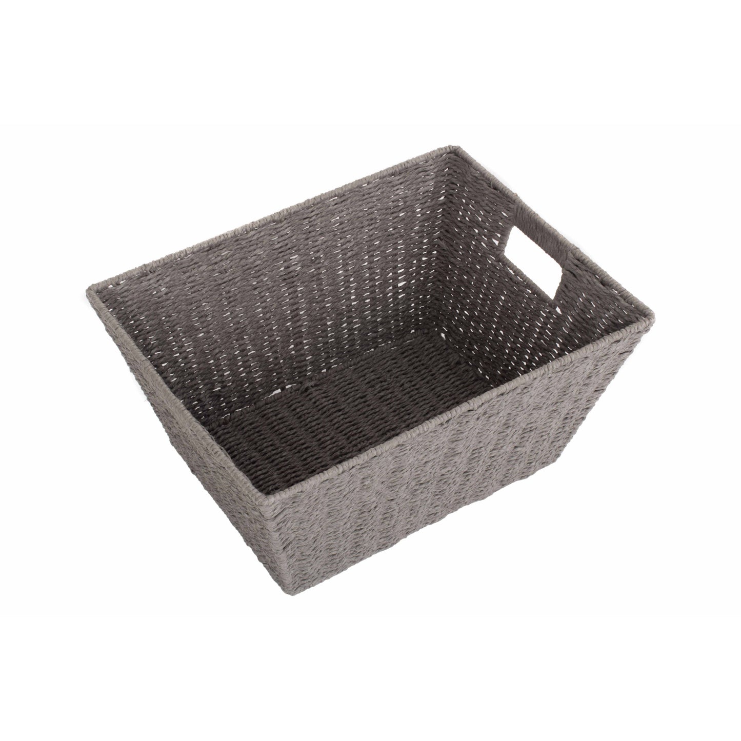 Deep Grey Paper Rope Tray Basket - Large
