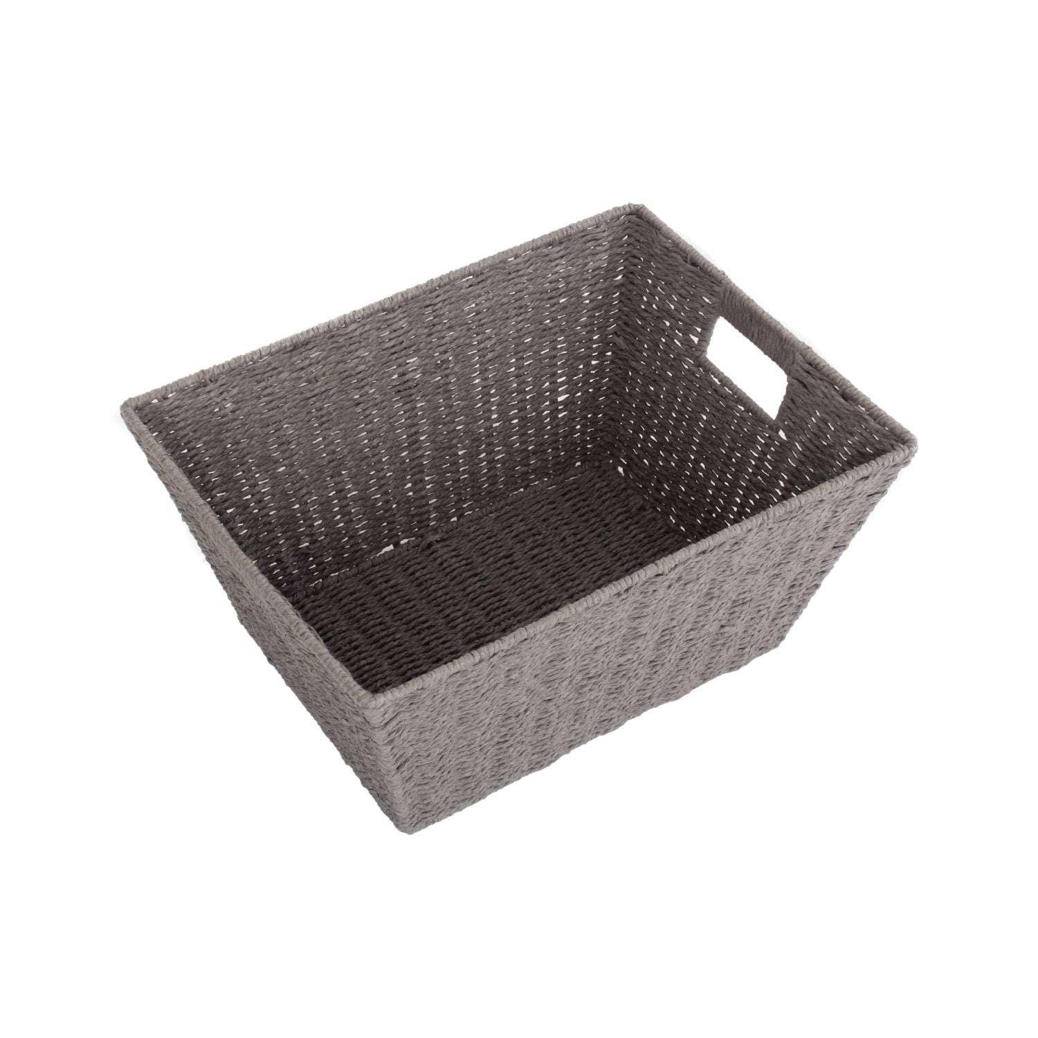 Deep Grey Paper Rope Tray Basket - Large